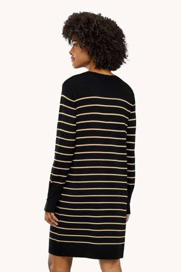 Dona - Vestit de punt - straight fit - de ratlles - blau/beix