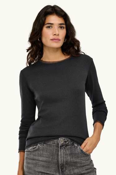 Damen - Langarmshirt - anthrazit
