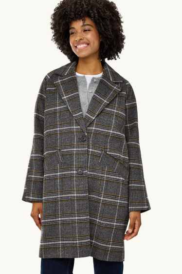 Dona - Abric - de quadres - gris/groc