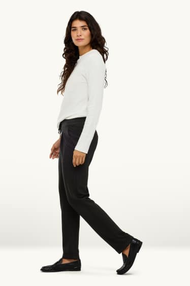 Dames - Pantalon - mid waist - tapered fit - zwart