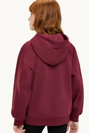 Kinderen: meisjes - Hoodie - donkerrood