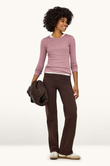 Damen - Straight Leggings - dunkelbraun