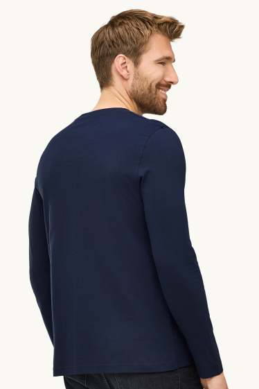 Hommes - Haut à manches longues - regular fit - bleu foncé