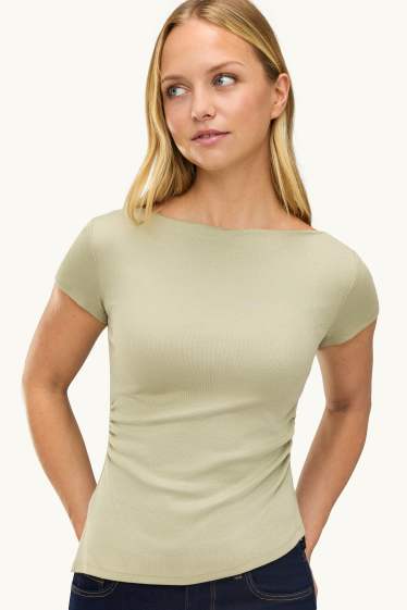 Donna - T-shirt - slim fit - verde chiaro