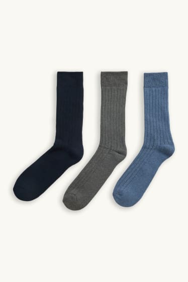 Heren - Set van 3 paar - sokken - zwart / grijs