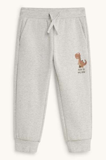 Enfants garçons - Dinosaure - pantalon de jogging - gris clair chiné