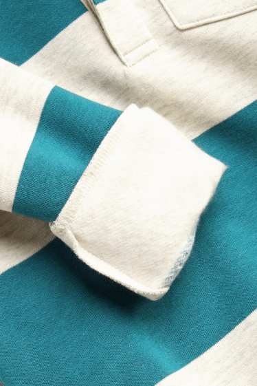 Enfants garçons - Polo - à rayures - bleu / gris