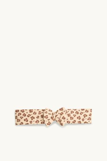 Bébés filles - Ourson - tenue pour bébé - 3 pièces - imprimé léopard - beige
