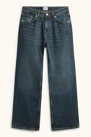 Dames - Baggy jeans - mid waist - jeansdonkerblauw