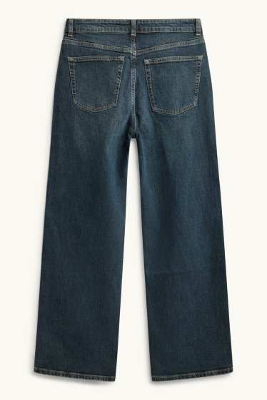 Dames - Baggy jeans - mid waist - jeansdonkerblauw