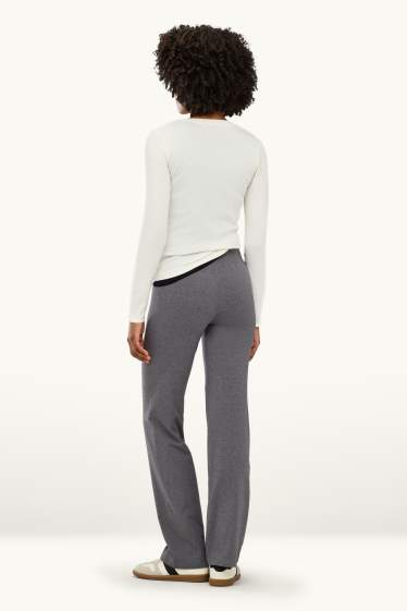 Femei - Straight leggings - gri melanj