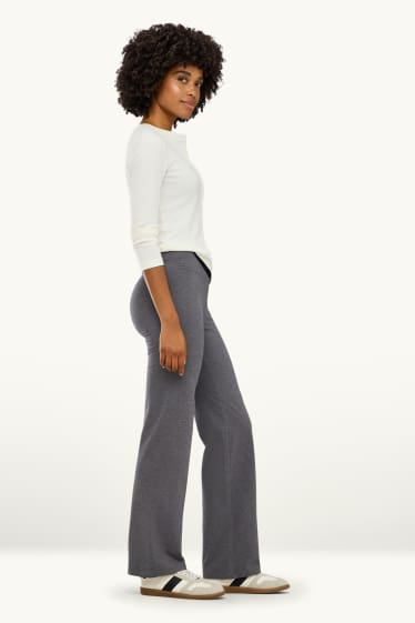 Femei - Straight leggings - gri melanj