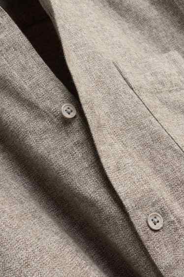 Herren - Hemd - Regular Fit - Button-down - beige-melange