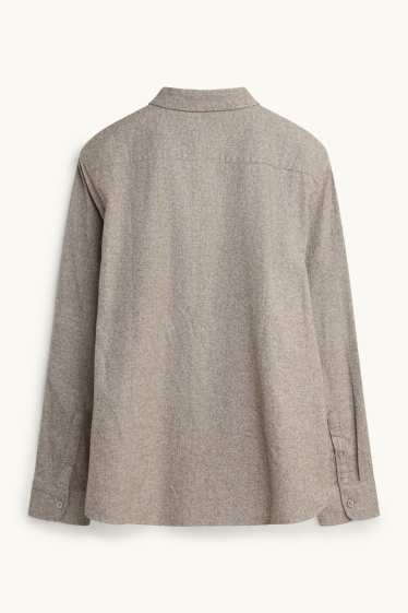 Herren - Hemd - Regular Fit - Button-down - beige-melange