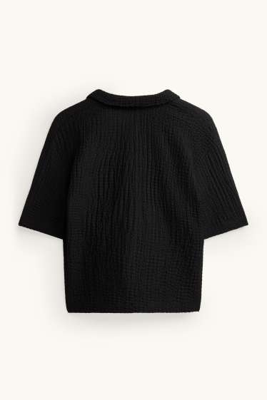 Femei - Tricou polo - regular fit - negru