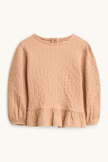Miminka - dívky - Květiny - termo outfit pro miminka - 3dílný - hnědá/tmavomodrá