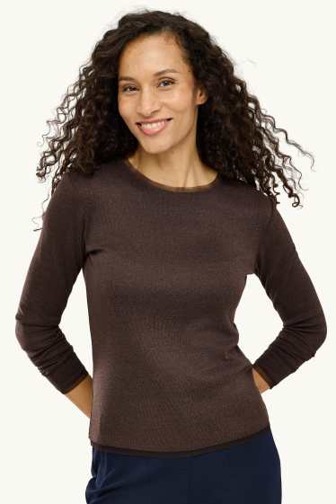 Damen - Langarmshirt - braun