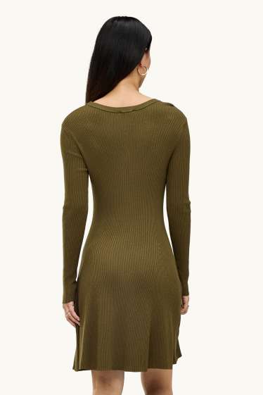 Damen - Strickkleid - khaki