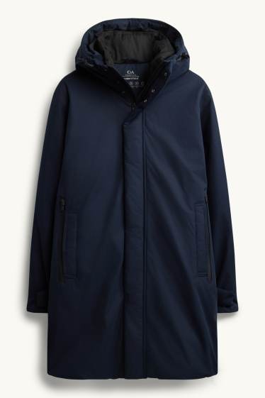 Hommes - Parka avec capuche - rembourrée - imperméable - bleu foncé