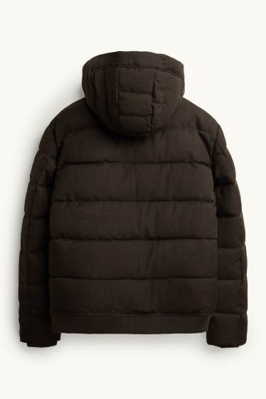 Men - Quilted jacket - lined - water-repellent - dark brown