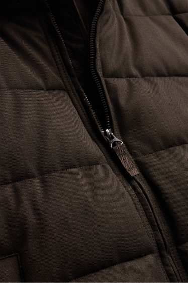 Men - Quilted jacket - lined - water-repellent - dark brown
