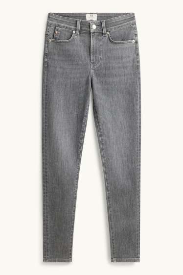 Women - Skinny jeans - mid-rise waist - LYCRA® ADAPTIV Fiber - denim-gray