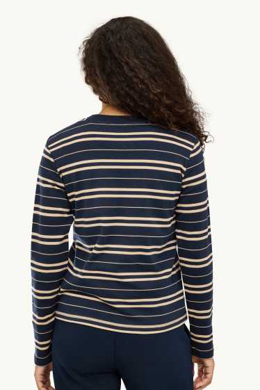 Femmes - Haut à manches longues - regular fit - à rayures - bleu