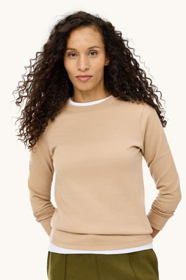 Femmes - Haut à manches longues - regular fit - beige