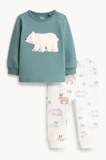 Bébés garçons - Ours polaire - pyjama pour bébé - 2 pièces - bleu pétrole