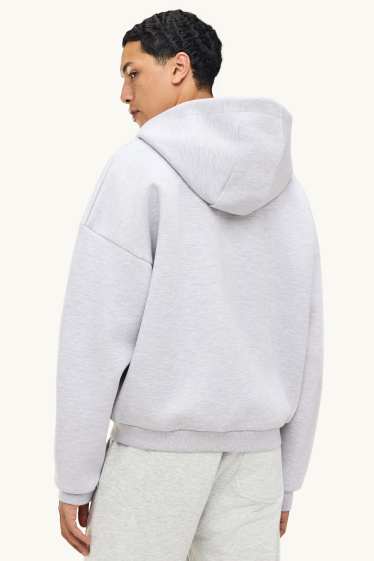 Herren - Sweatjacke mit Kapuze - hellgrau