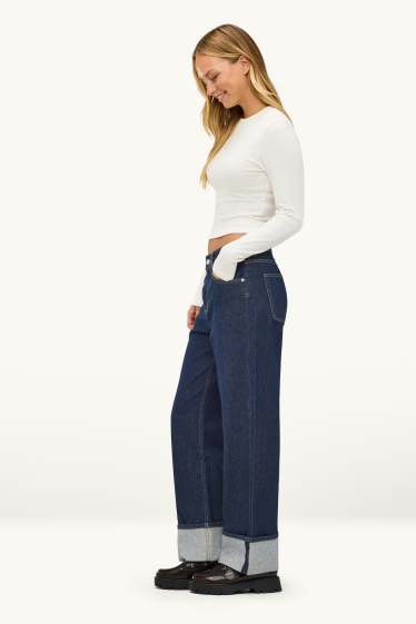 Femmes - Baggy jean - mid waist - jean bleu foncé