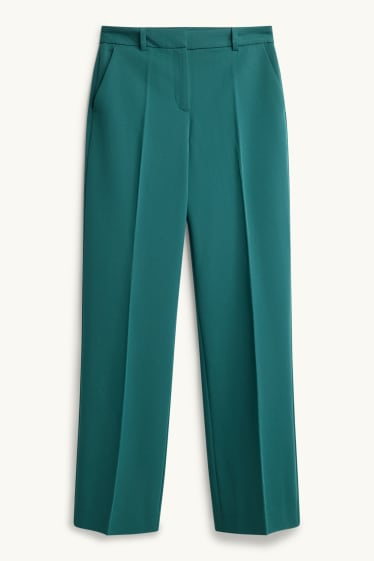 Dames - Business-broek - high waist - wide leg - petrol