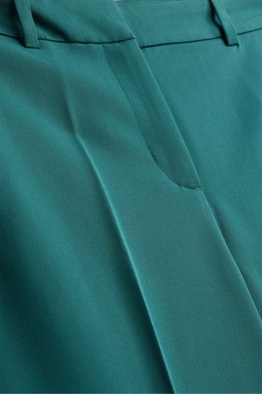 Dames - Business-broek - high waist - wide leg - petrol