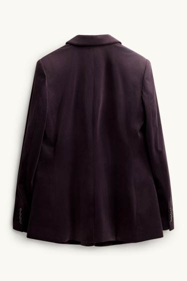 Dona - Blazer llarg de vellut - regular fit - violeta