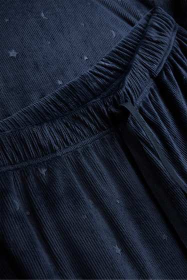 Damen - Pyjama - gerippt - dunkelblau