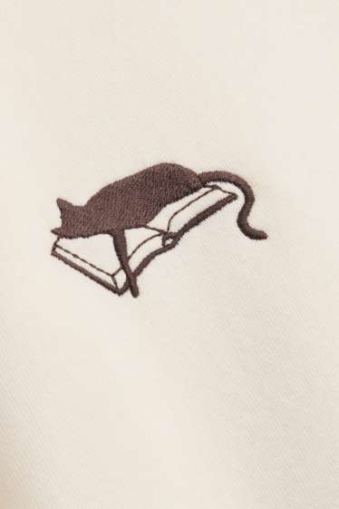 Femmes - Sweat à capuche oversize - crème