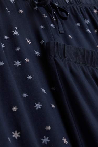 Dames - Set van 2 - pyjamabroek - donkerblauw