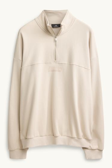 Uomo - Felpa oversize - beige chiaro