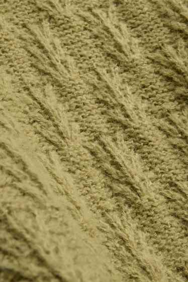 Damen - Pullover - Zopfmuster - grün