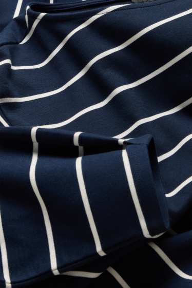 Dames - Longsleeve - regular fit - gestreept - donkerblauw / wit