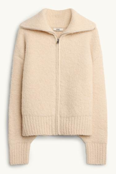 Damen - Strickjacke - cremefarben