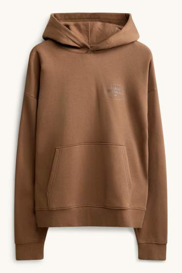 Men - Oversized hoodie - brown