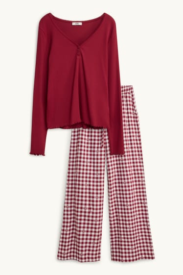 Women - Pyjamas - red / white
