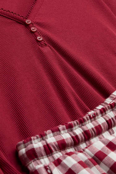 Women - Pyjamas - red / white