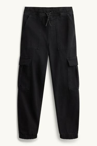 Copii - Băieți - Cargo jeans - jeans termoizolanți - negru