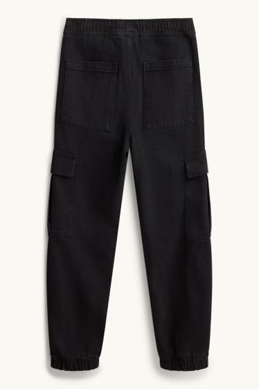 Copii - Băieți - Cargo jeans - jeans termoizolanți - negru