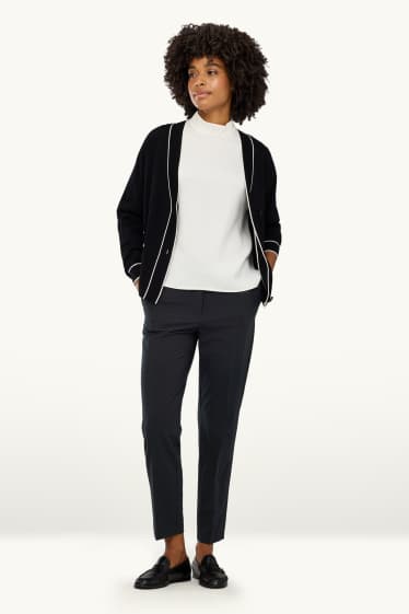 Damen - Stoffhose - Mid Waist - Tapered Fit - schwarz