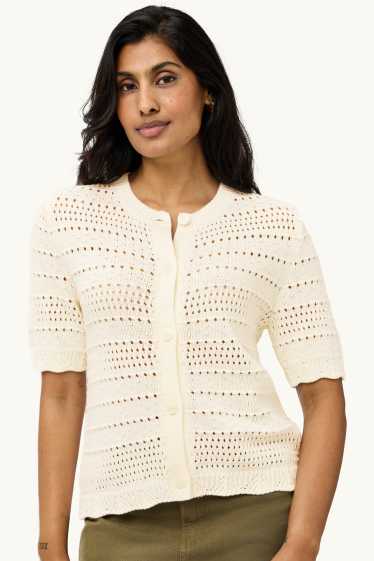Women - Cardigan - textured - cremewhite