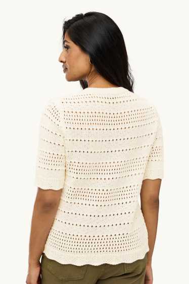 Women - Cardigan - textured - cremewhite