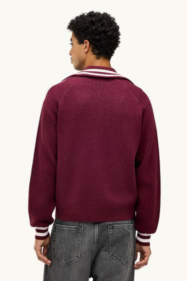 Hommes - Gilet en maille - bordeaux